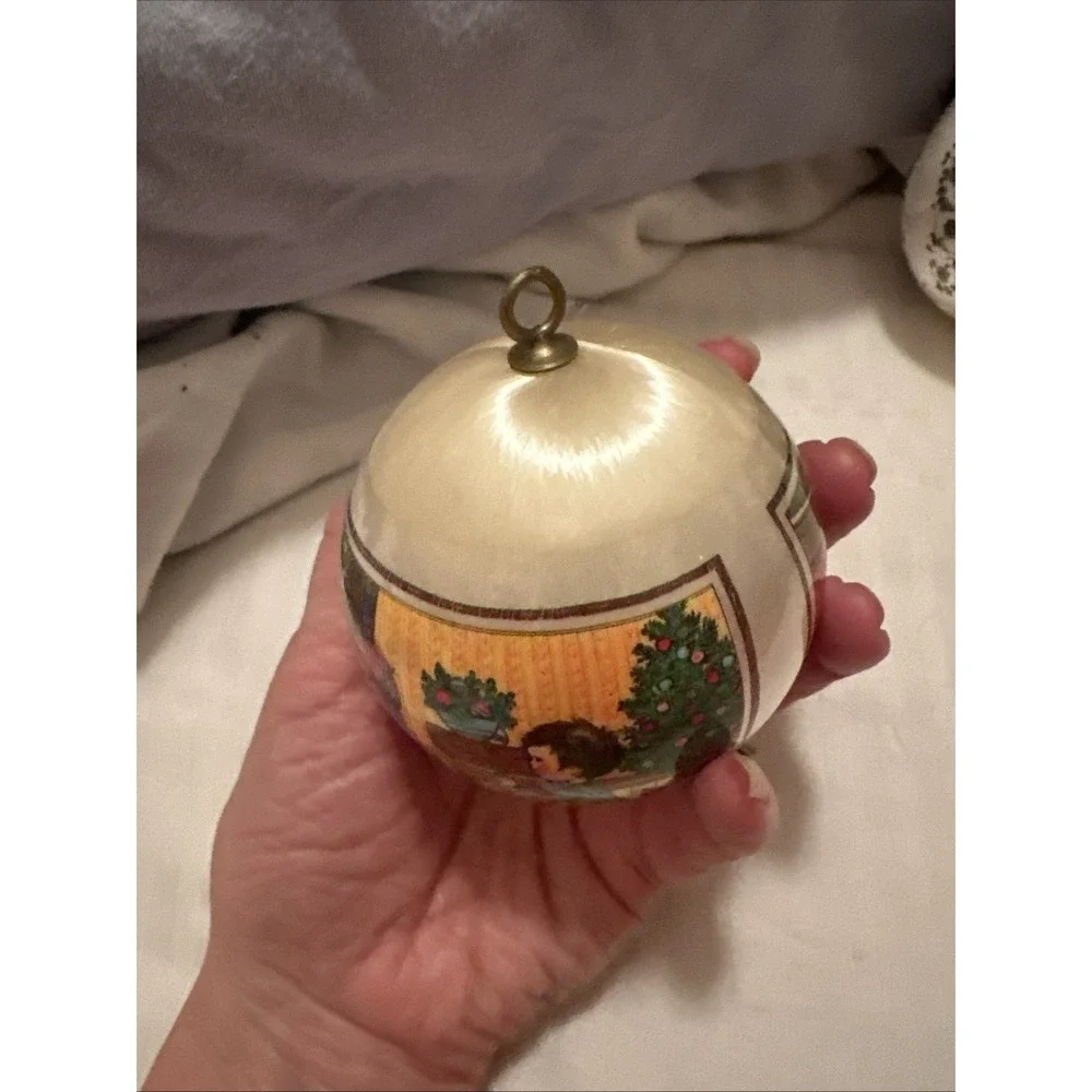 VTG Satin Silk Wrapped Decorated Christmas Unbreakable Ornaments 1980's